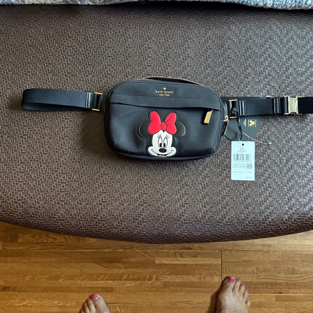 Kate Spade Black Belt Bag with Minnie Mouse